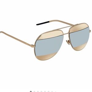 Christian Dior Dior Split Sunglasses Gold & Silver